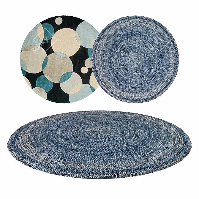 Round Rug №3: Dimensional Elegance 3D model image 1