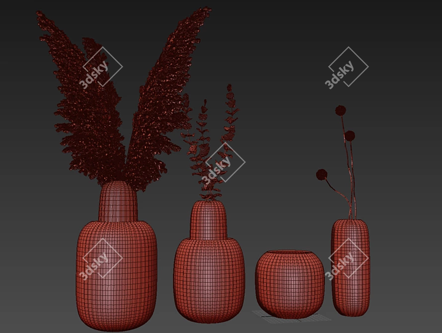 Versatile Bolia Una Glass Vase 3D model image 5