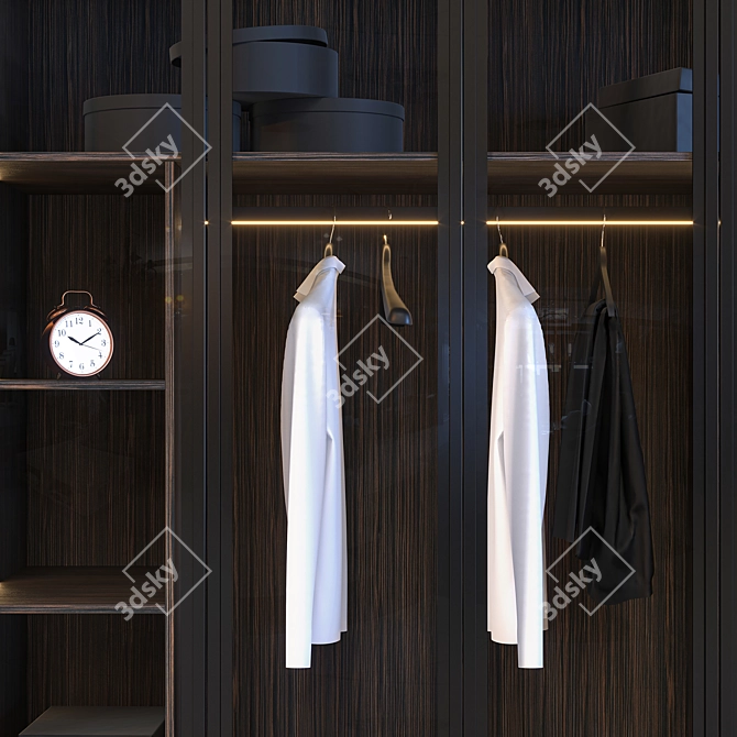 9-Drawer Cupboard with Detailed Dimensions 3D model image 3