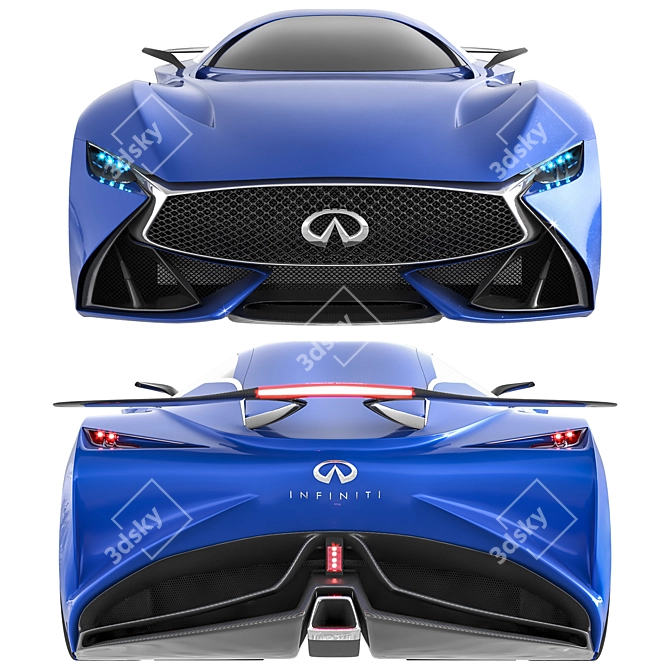 Infiniti Vision GT Blue: Futuristic Concept Car 3D model image 3