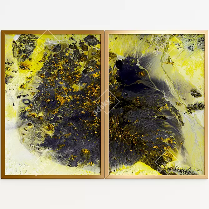 Vibrant Abstract Art Sculpture 3D model image 1