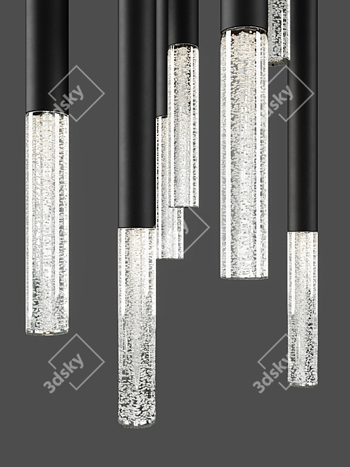 Zuma Line ONE Pendant Chandelier - Black Metal Finish 3D model image 3