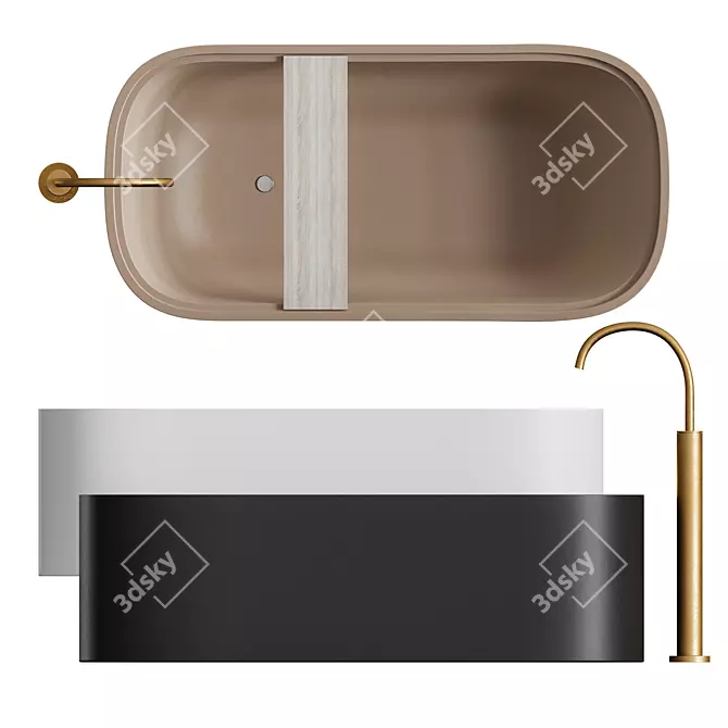COCOON PB Bathtub: Elegant Design, Spacious Comfort 3D model image 3