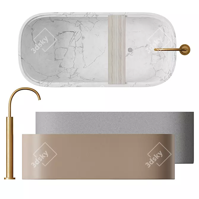 COCOON PB Bathtub: Elegant Design, Spacious Comfort 3D model image 4