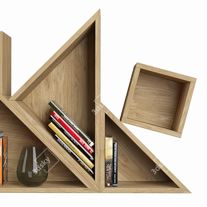 Modern Modular Bookcase Set 3D model image 3