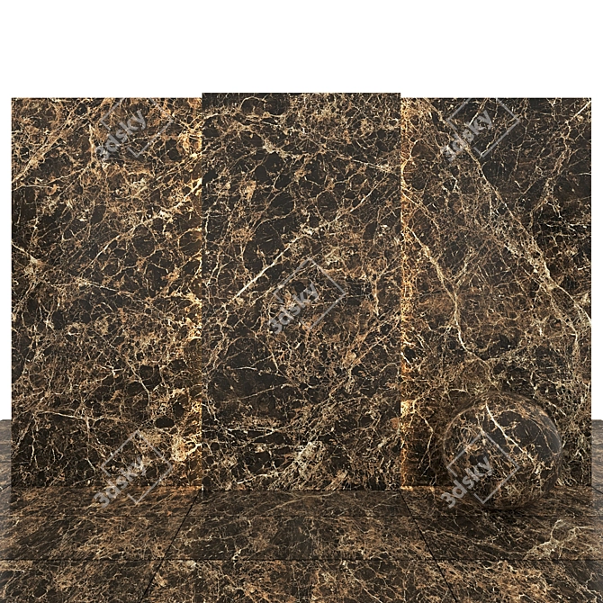Luxury Marron Imperial Marble 3D model image 1