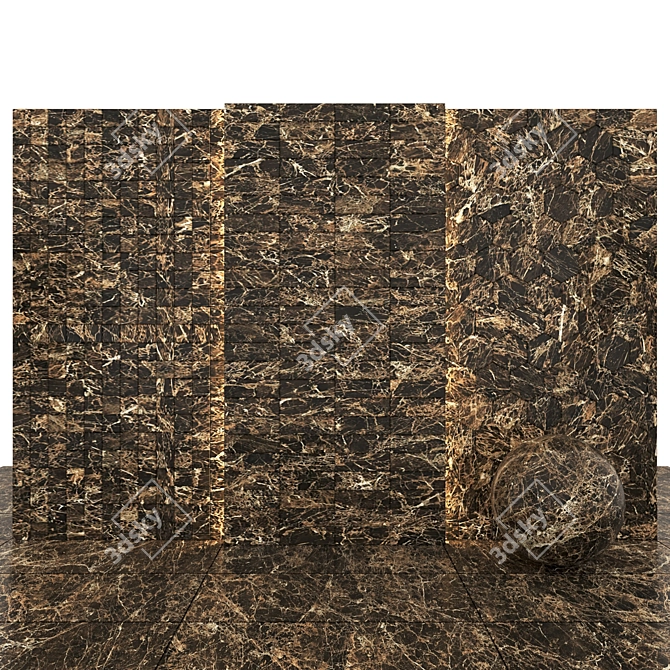 Luxury Marron Imperial Marble 3D model image 3