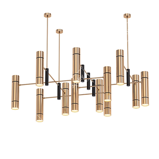 Elegant Silver Chandelier 3D model image 1