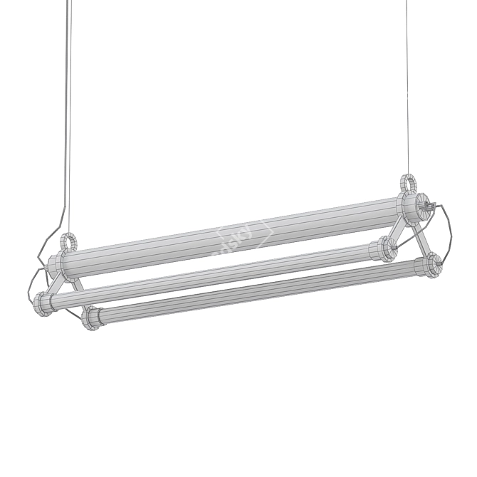 Sleek Tubes Suspension Light 3D model image 2