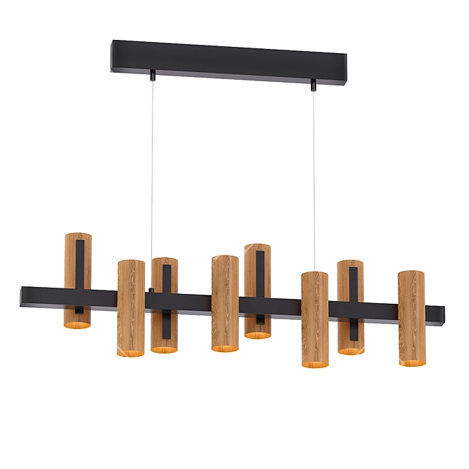 Elegant Black Note Suspension Light 3D model image 1