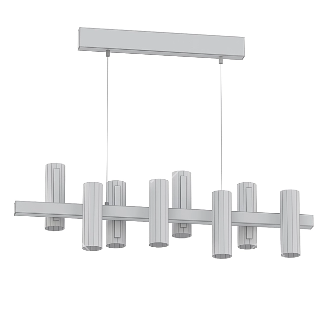 Elegant Black Note Suspension Light 3D model image 2