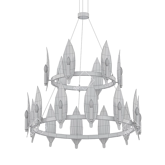 Elegant Willow 36 Chandelier 3D model image 2