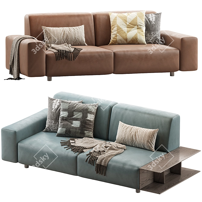 Stylish Aston Sofa: 240x103x80 cm 3D model image 1