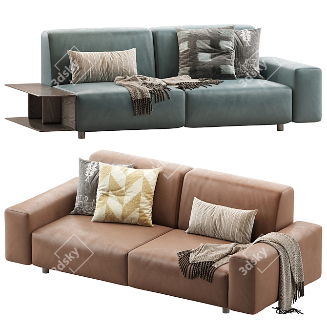 Stylish Aston Sofa: 240x103x80 cm 3D model image 2