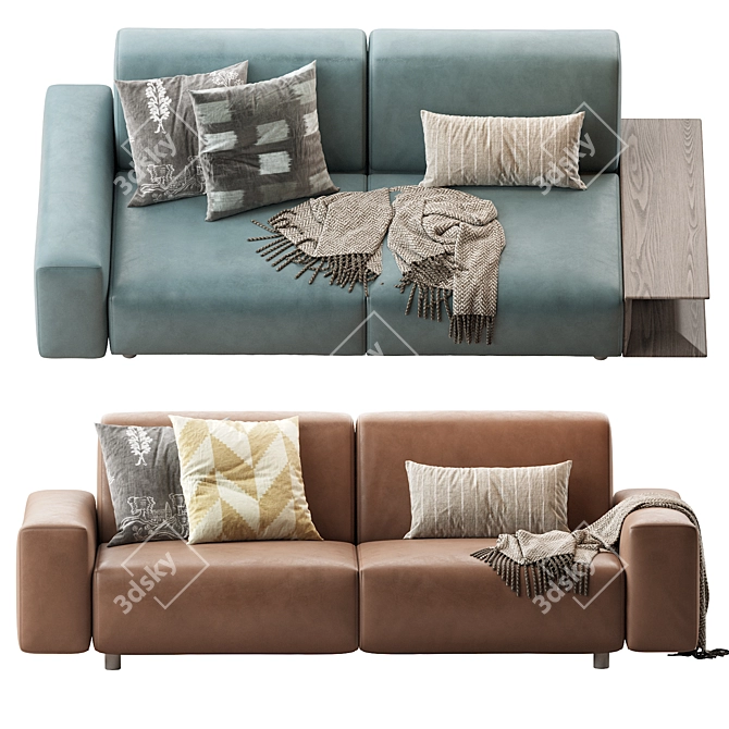 Stylish Aston Sofa: 240x103x80 cm 3D model image 6