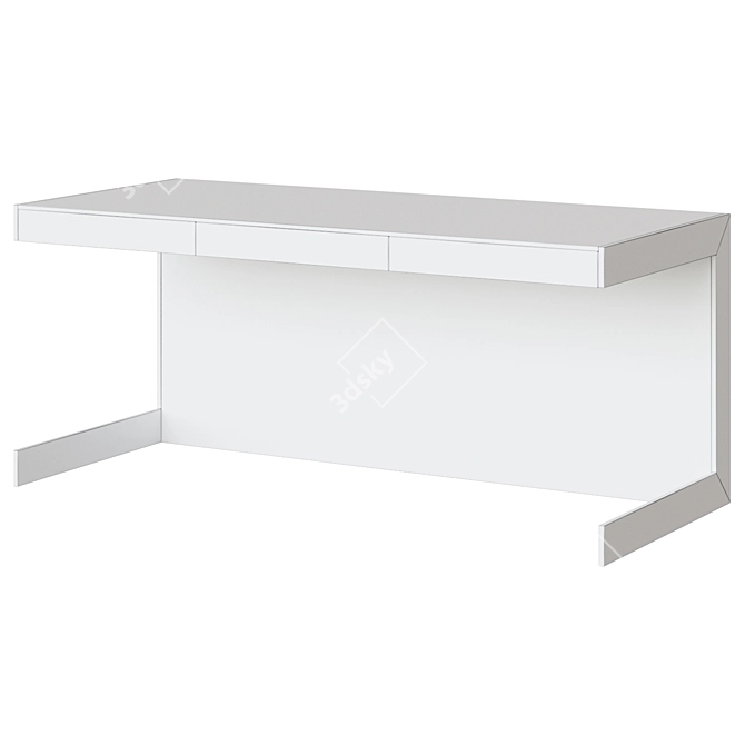 Modern Zed Writing Desk: Dub and Steel Brown/Copper Design 3D model image 2