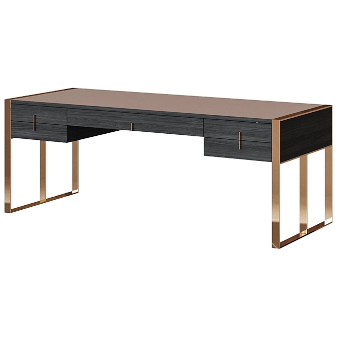 Allie Brass Writing Desk 3D model image 1
