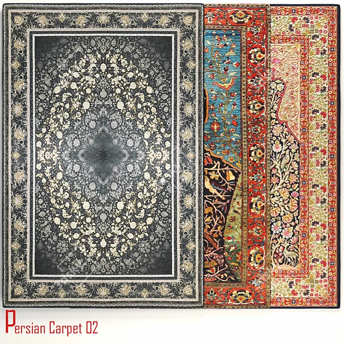 Elegant Persian Carpet: V-Ray Render 3D model image 1