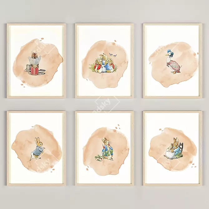 Kids Canvas Art Prints 22: Vibrant and Playful Designs 3D model image 1
