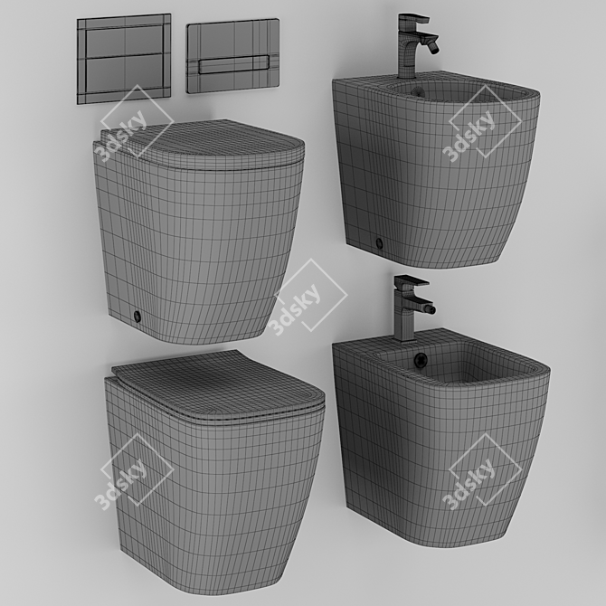 Modern Artceram Bathroom Set 3D model image 6