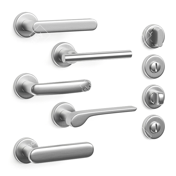 Elegant Olivari Door Handle Collection 3D model image 2