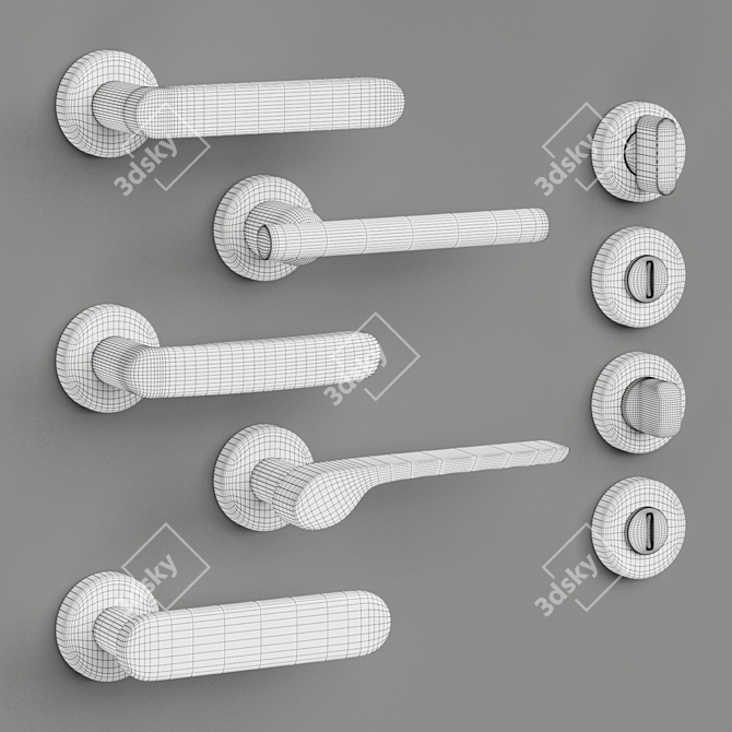 Elegant Olivari Door Handle Collection 3D model image 4