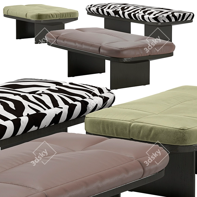 Clive Soft Benches: Elegant and Minimalist Seating 3D model image 2