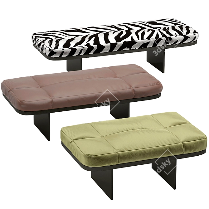 Clive Soft Benches: Elegant and Minimalist Seating 3D model image 3