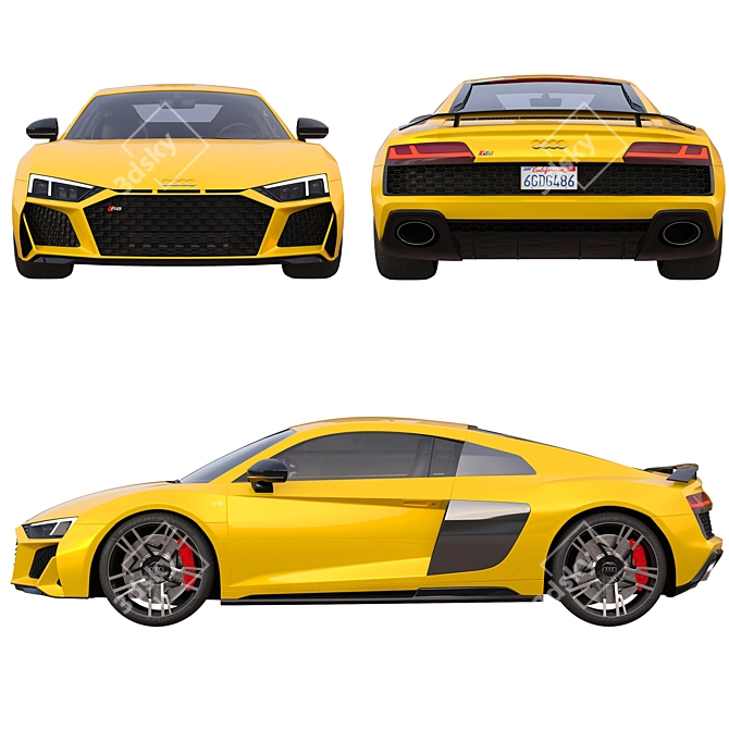 Audi R8 V10 Performance Coupe 3D model image 8