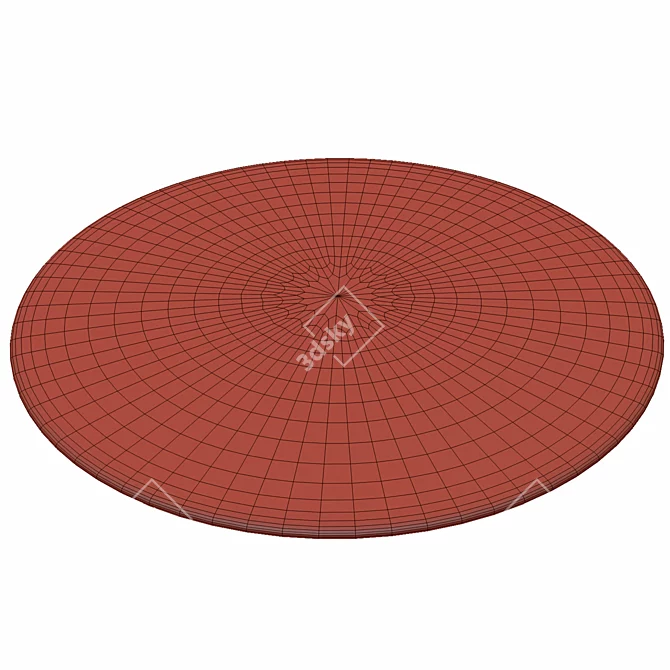 Round Patterned Rug 117x1.6cm 3D model image 2