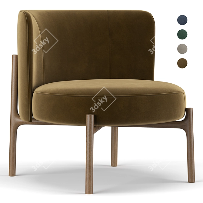 Amalia Armchair: Stylish and Comfortable 3D model image 1