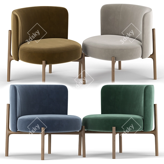 Amalia Armchair: Stylish and Comfortable 3D model image 2