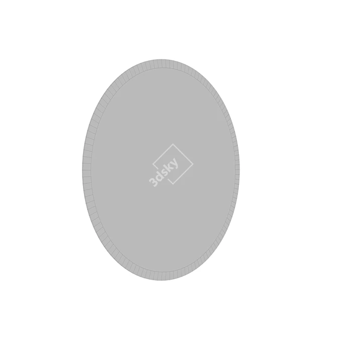 Sleek Illuminated Frameless Round Mirror 3D model image 3