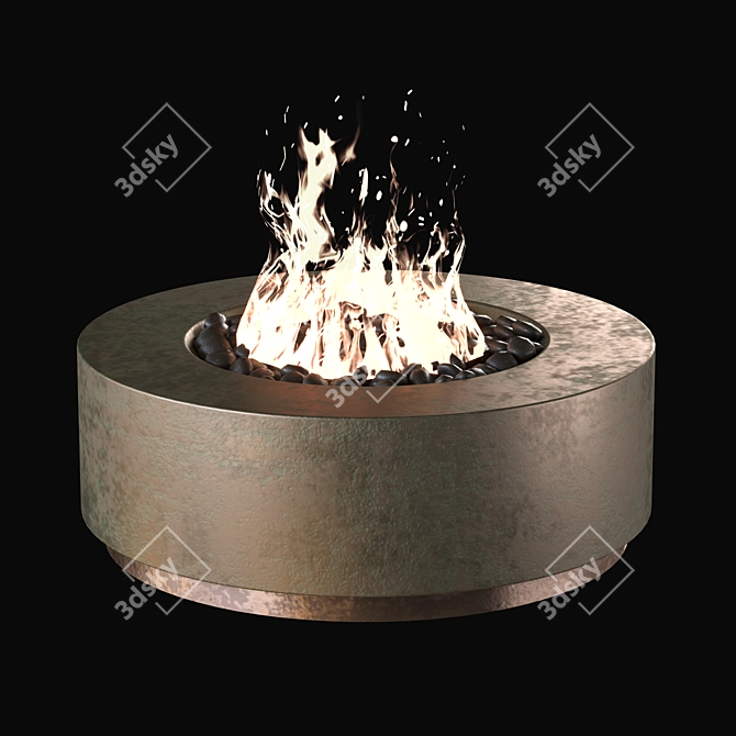 Sleek Bio-Fireplace Set 3D model image 8