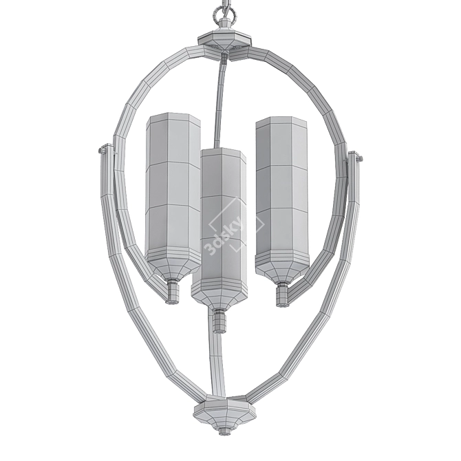 Elegant 3-light Chandelier (P400024-020) 3D model image 2