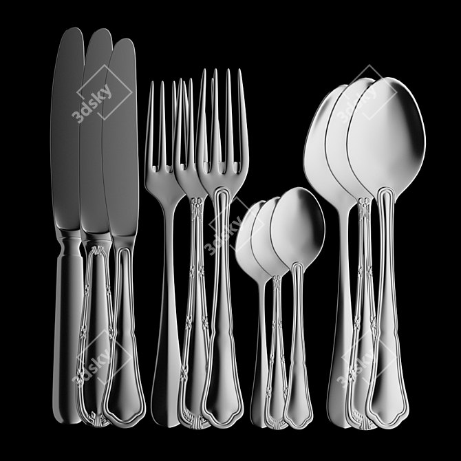 Exquisite Hepp Cutlery Sets 3D model image 1