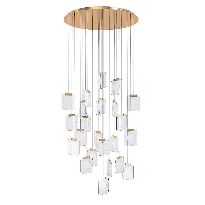 Golden Glow Pendant Light 3D model image 1