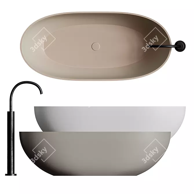 COCOON Atlantis: Handcrafted Bathtub 3D model image 3