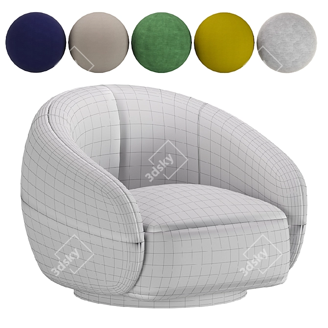 Elegant Julep Armchair by Tacchini 3D model image 7