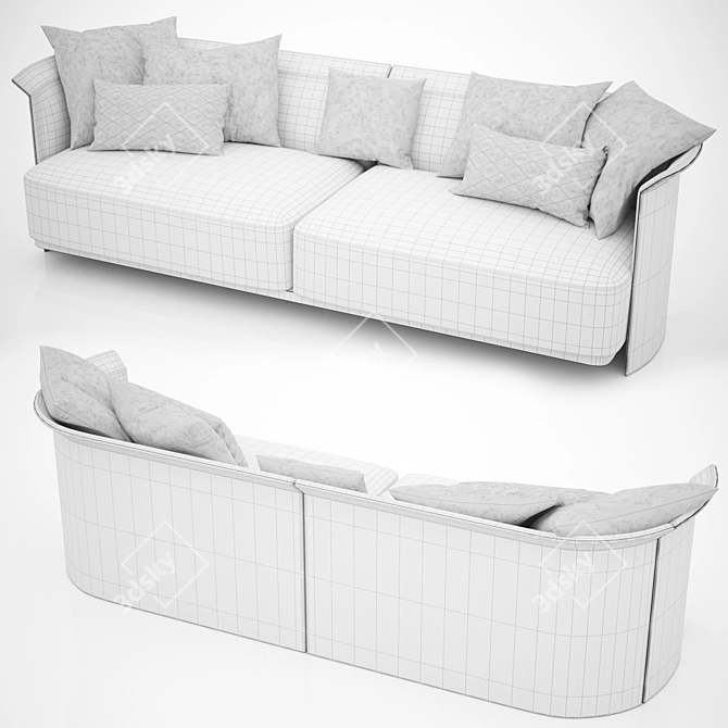 Elegant Bentley Home Ramsey Sofa 3D model image 7