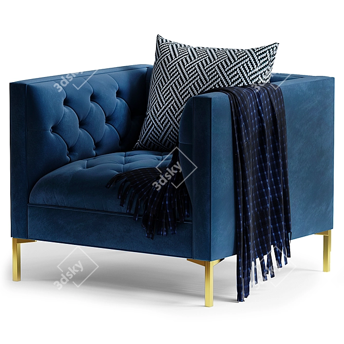 Zanetta Luxe and Glamourous Accent Chair 3D model image 4