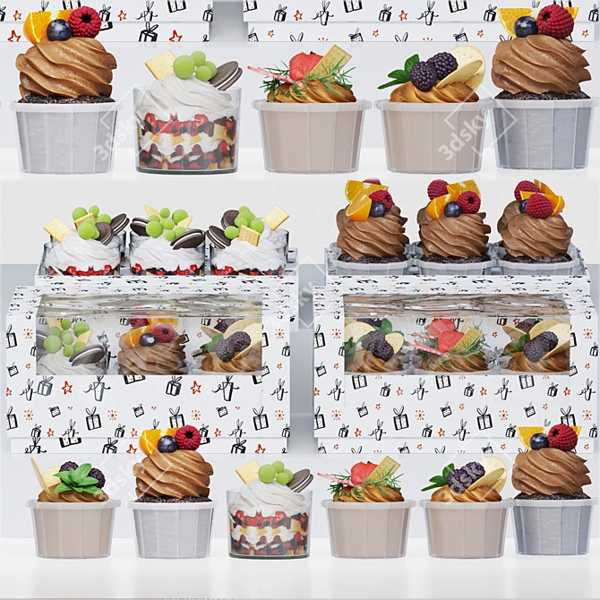 Delicious Muffin & Cupcake Combo 3D model image 1