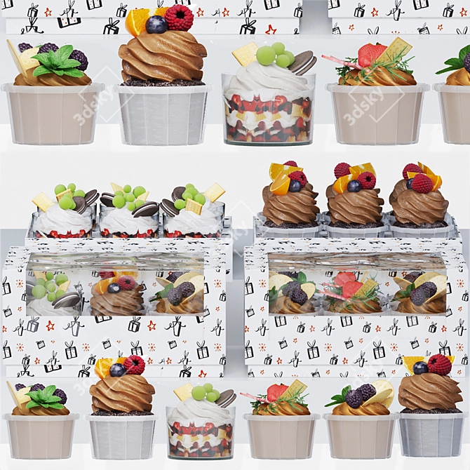 Delicious Muffin & Cupcake Combo 3D model image 3
