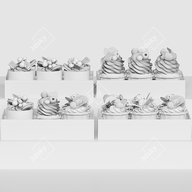 Delicious Muffin & Cupcake Combo 3D model image 5