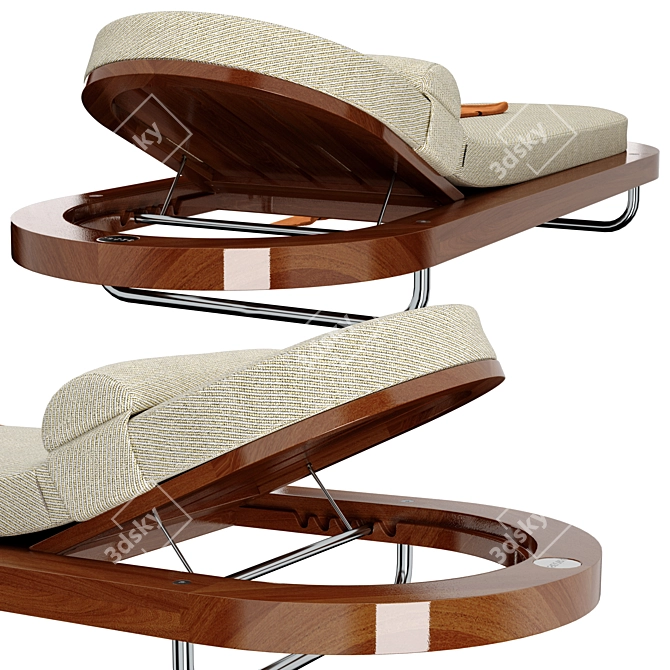 Mahogany Riviera Sunbed: Ultimate Pool Edition 3D model image 3