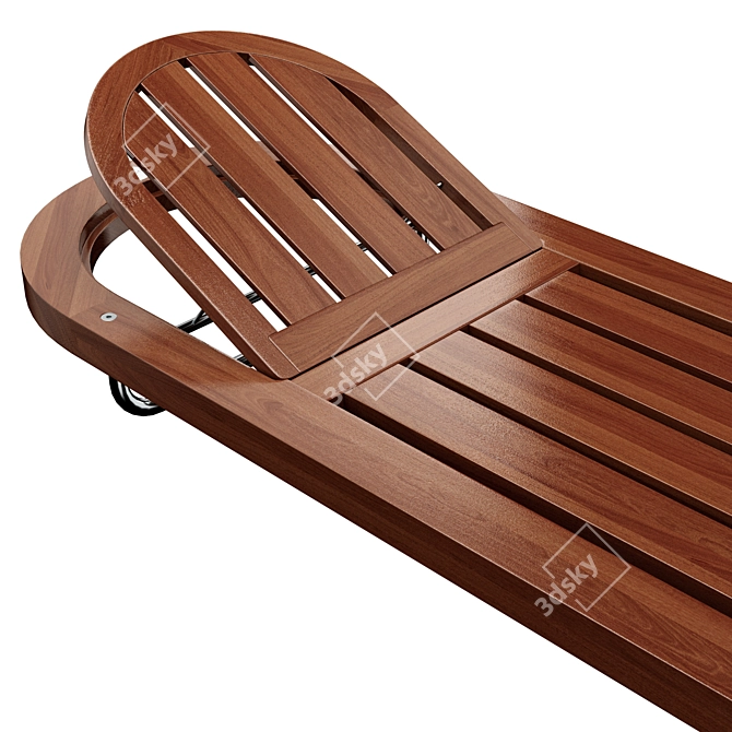 Mahogany Riviera Sunbed: Ultimate Pool Edition 3D model image 7