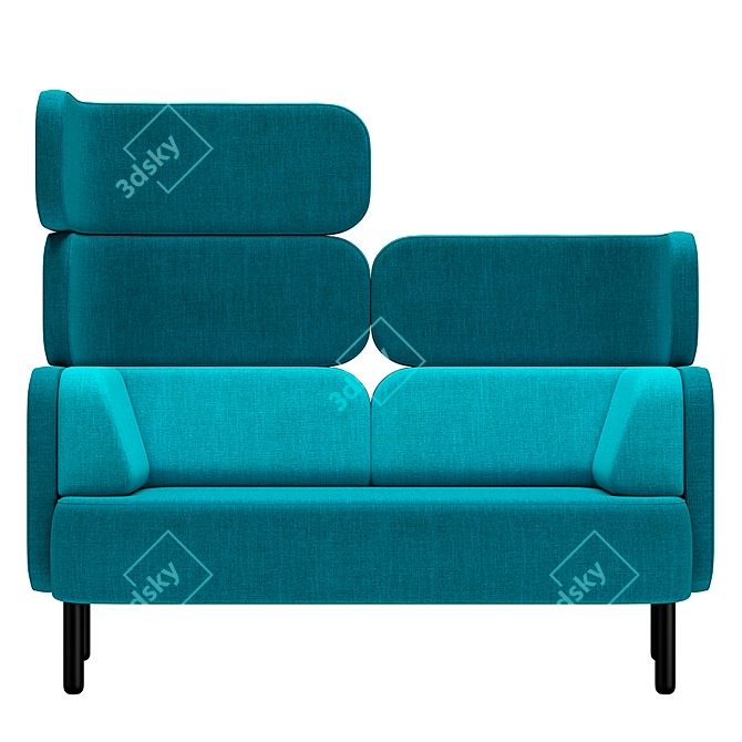 Sleek Comfort: Story High-Back 2-Seater 3D model image 2