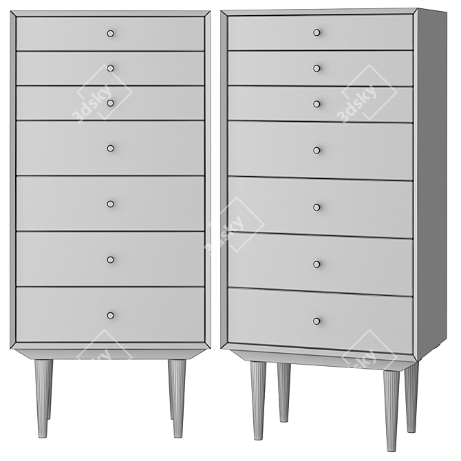 Quilda 7-Drawer Chest 3D model image 2