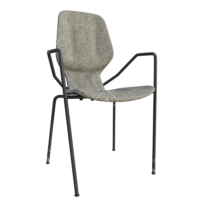 Sleek Prostoria Oblikant Chair: Metal Legs with Armrests 3D model image 1