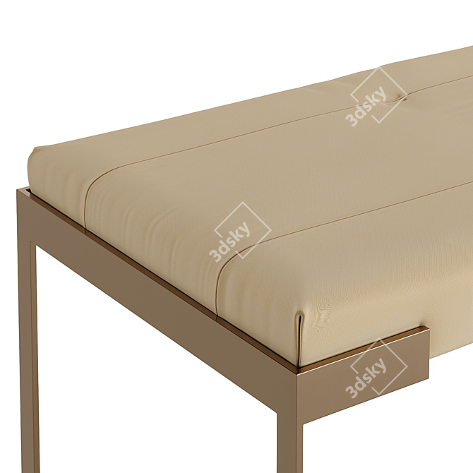 Luxury Fendi Aura Bench - Golden Metal Finish 3D model image 3